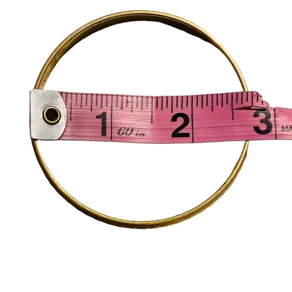 Vintage Monet Gold Etched Bangle Bracelet - Picture 10 of 11